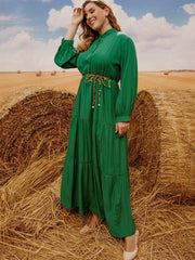 Vestidos retro holgados de manga larga con vuelo amplio