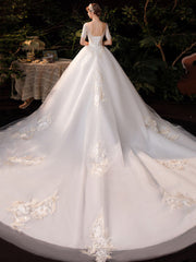 Vestido de novia con nudo sencillo, estilo Hepburn francés