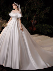 Vestido de novia de un solo hombro con temperamento