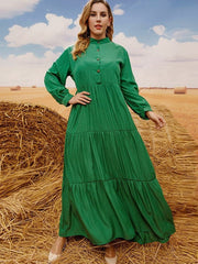 Vestidos retro holgados de manga larga con vuelo amplio