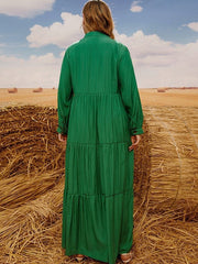 Vestidos retro holgados de manga larga con vuelo amplio