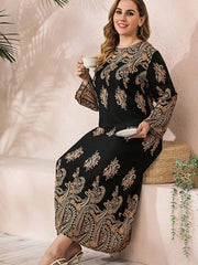 Vestidos elegantes sueltos de manga larga tallas grandes