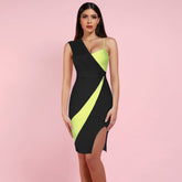 Vestido de tirantes sin mangas con abertura por encima de la rodilla HK19154