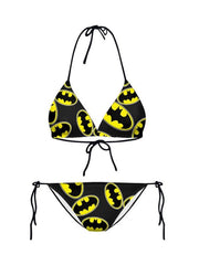 Traje de baño de bikini con tiras y estampado sexy