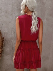 Sleeveless Ruffled High Waist Skirt