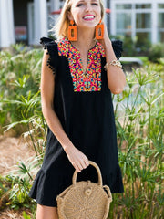 Falda de cintura alta con flecos en el pecho