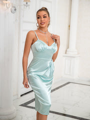 Falda con abertura en la cintura, color verde menta