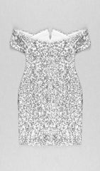 Minivestido de lentejuelas plateadas
