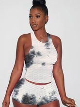 Yoga-Kleidung, lässiges, sportliches Batik-Zweiteiler-Set im Westenstil