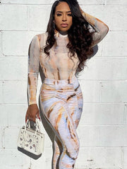 Tie-dye Printing Two-piece Casual