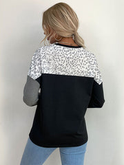 Black Leopard Print Sweatshirt
