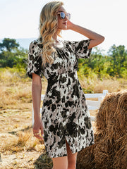 Vestido elegante de temperamento con cuello cuadrado