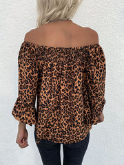 Camisa de gasa con estampado de leopardo