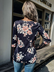 Camiseta estampada de manga larga y cuello redondo