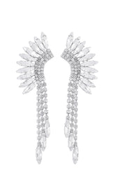 Pendientes colgantes de plata con lazo rojo