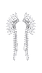 Pendientes colgantes de plata con lazo rojo