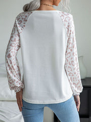 Waffel-Patchwork-Strick mit V-Ausschnitt