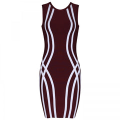 Bandagekleid mit Rundhalsausschnitt und kurzen Ärmeln, über dem Knie, HI916