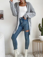 Einfarbiger Strickjackenpullover