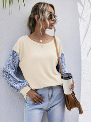 Gestrickter, langärmliger Fake-Zweiteiler