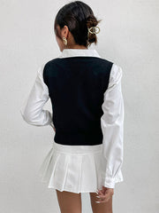 Chaleco de diamantes estilo universitario