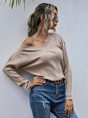 Suéter de punto con cuello en V