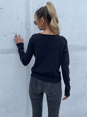 V-neck Cardigan Knit Sweater