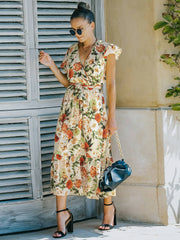 Vestido de gasa floral