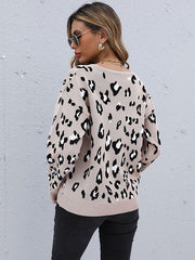 Suéter de punto con estampado de leopardo