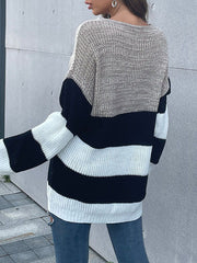 Gestreifter Rundhalsstrick