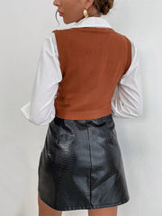 Gestrickte Weste mit Rautenkaromuster