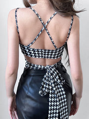 Weste mit Vogel-Print zum Binden