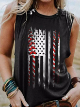 American Flag Star Baseball Casual Tank