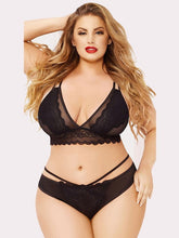 Plus Spitzen-Patchwork-Dessous-Set mit Perspektive