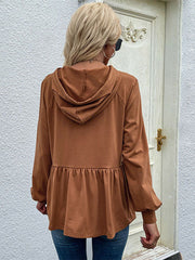 Sudadera con capucha de color sólido de moda