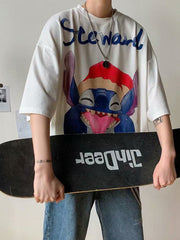 Moda juvenil juvenil manga de cinco puntos / manga media