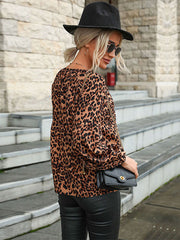 Camisa de gasa con estampado de leopardo