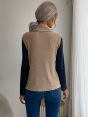 Strick-T-Shirt mit hohem Rollkragen