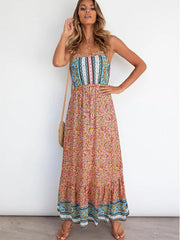 Bedruckte Sling-Kleider, weit, locker und lang