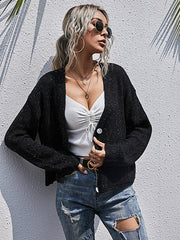 Knitted Solid Color Long Sleeve Sweater