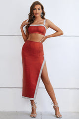 Vestido tubo adornado de dos piezas Gaki