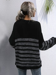 Gestreifter Pullover mit Rundhalsausschnitt