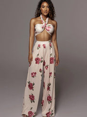 Oberteil und Hose mit Lilien-Print