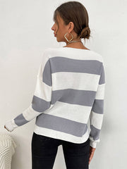 Dünner Pullover mit V-Ausschnitt in Collision Color