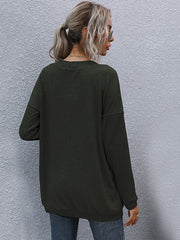 V-neck Cardigan Knit Sweater