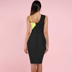 Vestido de tirantes sin mangas con abertura por encima de la rodilla HK19154
