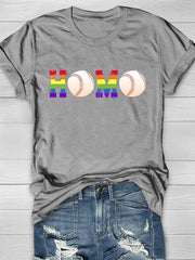 Baseball Homo Print Short Sleeve T-Shirt
