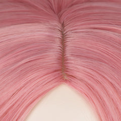 Women's pink water ripple short curly hair wigs
