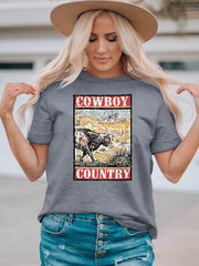 T-Shirt mit Cowboy Country-Grafikdruck