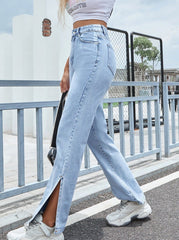 Pantalones anchos, rectos, holgados, de cintura alta y ajustados con aberturas